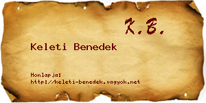 Keleti Benedek névjegykártya